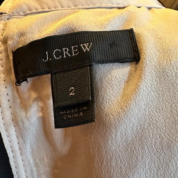 J Crew Black Fringe Sheath Dress, Black With Beige Lining, Size 2 - Picture 8 of 9